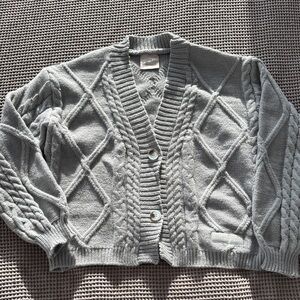 Gray Cable Knit Women's Sweater